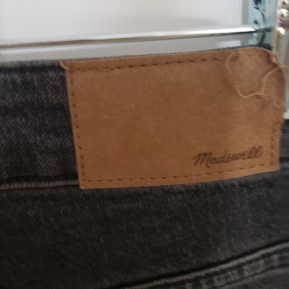 Madewell Jeans Womens 27 Curvy Black Perfect Vintage Straight Raw Hem Dark Denim - Picture 5 of 8